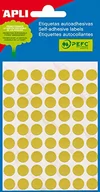 Etykiety do drukarek - APLI 2051 - Żółte etykiety (średnica 10) 5 arkuszy - miniaturka - grafika 1