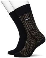 Skarpetki męskie - BOSS Męskie skarpety 2P RS Minidiagonalne CC Regular Socks, czarne, 43-46, czarny, 46 EU - miniaturka - grafika 1