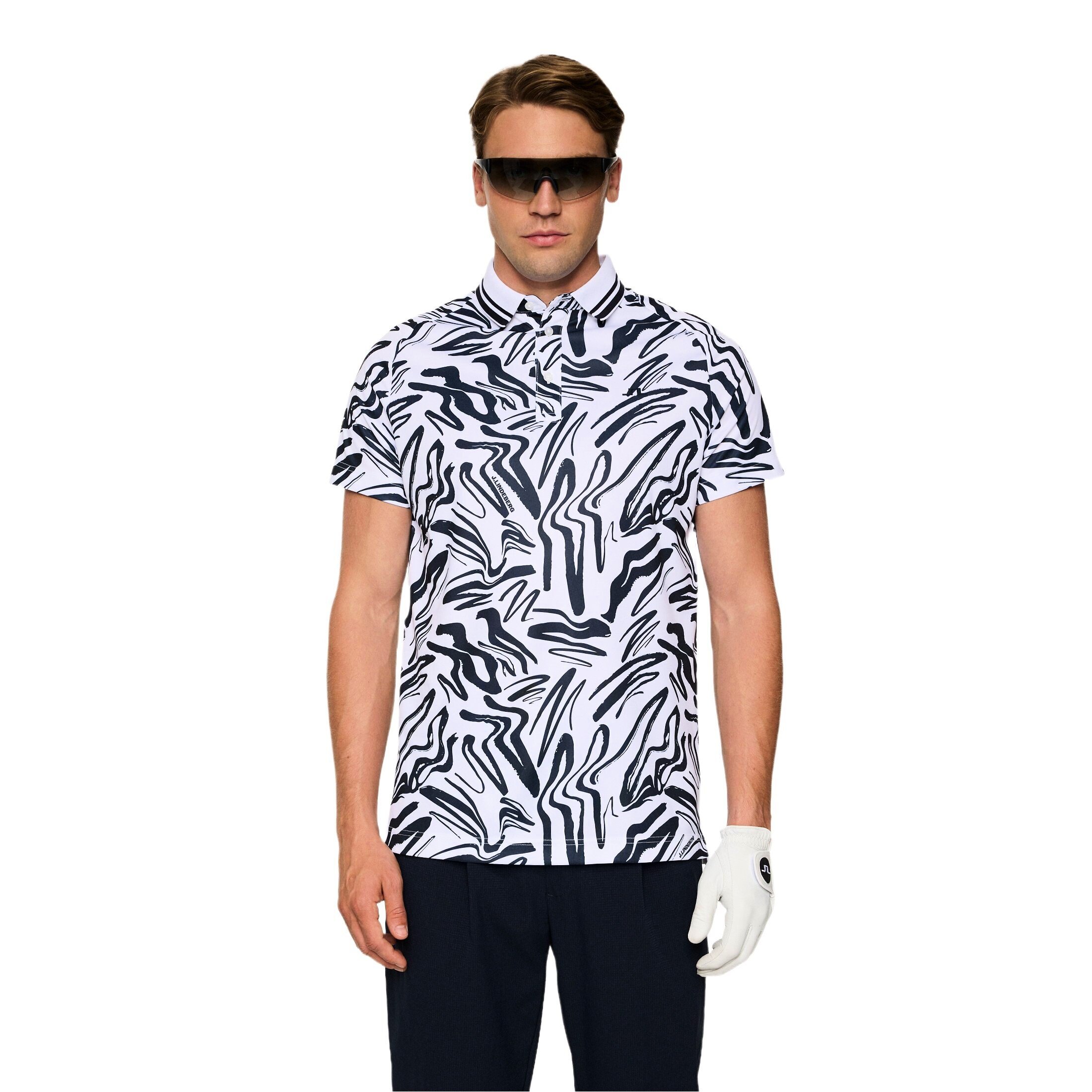 Koszulka męska J.Lindeberg George Print Polo Scribble JL Navy L
