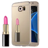 Etui i futerały do telefonów - Etui na telefon komórkowy Samsung Galaxy S7 Mirror Soft Case Protective Cover Gold - miniaturka - grafika 1