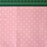 Pasmanteria - Tkanina bawełniana kropki 4mm białe na różowym tle - miniaturka - grafika 1