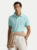 Koszulki męskie - Polo Ralph Lauren Polo 710536856500 Turkusowy Slim Fit - miniaturka - grafika 1