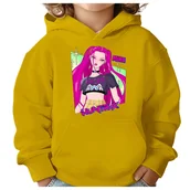 Bluzy dla dziewczynek - BLUZA DZIECIĘCA HUNTRIX MIRA KPOP 134-140 Z KAPTUREM BAWEŁNIANA JAKOŚĆ - miniaturka - grafika 1