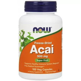 Now Foods Acai 500mg 100 Kapsułek - Suplementy naturalne - miniaturka - grafika 1