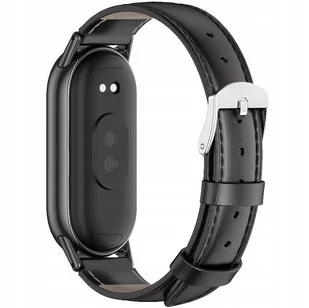 Pasek Tech Protect Leatherfit do Xiaomi Smart Band 8 / 8 NFC, czarny - Akcesoria do smartwatchy - miniaturka - grafika 1