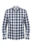 Koszule męskie - baradello Męska koszula biznesowa 31923999-BA01, granatowa w kratkę, 46, Marine w kratkę, 46 - miniaturka - grafika 1