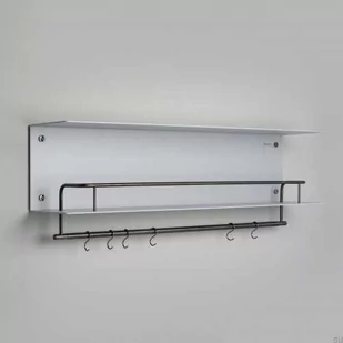 Półka z wieszakami Hanger Shelf Szara z gun metal - Półki do salonu Półka z wieszakami Hanger Shelf Szara z gun metal - Półki do salonu - miniaturka - grafika 1