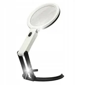 Mikroskopy i lupy - DUŻA LUPA KOSMETYCZNA SZKŁO POWIĘKSZAJĄCE PODŚWIETLANA SKŁADANA LED - miniaturka - grafika 1