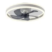 Wentylatory sufitowe - Inteligentny wentylator sufitowy, zdalne sterowanie, ściemniane oświetlenie LED, regulowana temperatura barwowa, BIAŁY - miniaturka - grafika 1