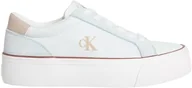 Koszulki i topy damskie - Calvin Klein Jeans Damska koszulka Vulc Flatform Mg Nylon Mix Yw0yw01896 Low Top, Niebieski żagiel Oxford Tan, 4 - miniaturka - grafika 1