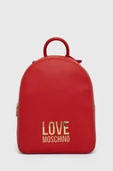 Plecaki - Love Moschino plecak damski kolor czerwony mały z aplikacją - miniaturka - grafika 1