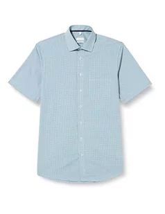 Seidensticker Męska koszula z krótkim rękawem, regularny krój, turkusowa, 48, turkusowy, 48 - Koszule męskie - miniaturka - grafika 1