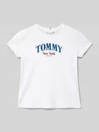 Koszulki dla dziewczynek - T-shirt o kroju regular fit z nadrukiem z logo model ‘VARSITY’ - miniaturka - grafika 1