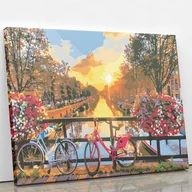 Malowanie po numerach - Rowery w Amsterdamie - Malowanie po numerach 50x40 cm - miniaturka - grafika 1