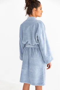 Damski szlafrok bambusowy Holee niebieski L/XL - Szlafroki damskie - miniaturka - grafika 2