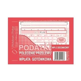 Tetis Polecenie przelewu A6 podatki 4 skł.) - Druki akcydensowe - miniaturka - grafika 1