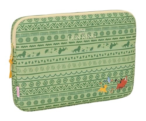 Safta MUFASA Pokrowiec na laptopa 15,6'', plecak, idealny dla dzieci w różnym wieku, wygodny i wszechstronny, jakość i wytrzymałość, 39,5 x 3,5 x 27,5 cm, zielony/beżowy, zielony/beżowy, Estándar,