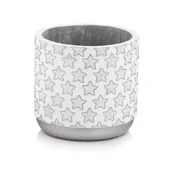 Donice - Osłonka cylinder X-mas srebrny 14 cm - miniaturka - grafika 1