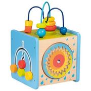 Zabawki interaktywne dla dzieci - Goki Kostka aktywności z deszczownicą 58735 - miniaturka - grafika 1