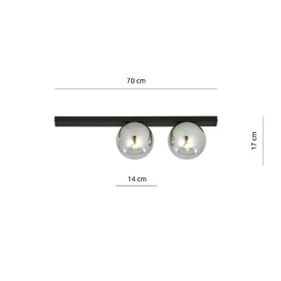 Emibig Fit lampa sufitowa 2-punktowa czarna/transparentna 1122/2 1122/2 - Lampy sufitowe - miniaturka - grafika 5