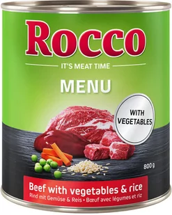 Rocco 10 + 2 gratis! 12 x 800 g Menu Wołowina z warzywami i ryżem - Mokra karma dla psów Rocco 10 + 2 gratis! 12 x 800 g Menu Wołowina z warzywami i ryżem - Mokra karma dla psów - miniaturka - grafika 1