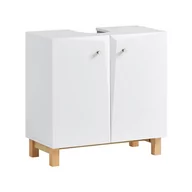 Szafki łazienkowe - SoBuy Luksusowa Szafka pod umywalkę Stół  Komoda biała drewniana BZR92-W - miniaturka - grafika 1