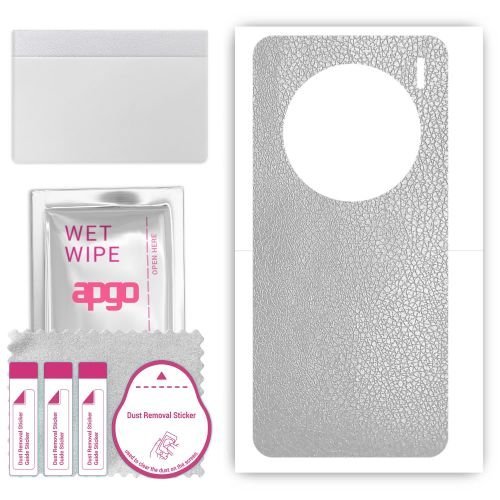 folia naklejka skórka strukturalna na TYŁ do Vivo X100 Ultra - Skóra Srebrna - apgo SKINS