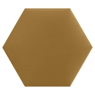 Panele ścienne i boazeria - Panel Ścienny 3D Tapicerowany Heksagon 30X26 Cm Żółty Welur - miniaturka - grafika 1