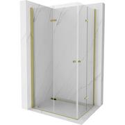 Kabiny prysznicowe - Mexen Lima Duo kabina prysznicowa składana 80x70 cm, transparent, złota - miniaturka - grafika 1
