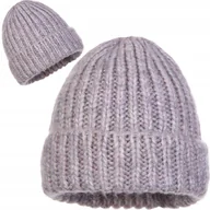 Czapki damskie - Wełniana Czapka Damska Zimowa Wełna 5% Angora 8% Ciepła Majka Różowa - miniaturka - grafika 1