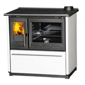 Kuchnie węglowe - Nordflam Kuchnia Glass 850 biała prawa 58x89x65 - miniaturka - grafika 1