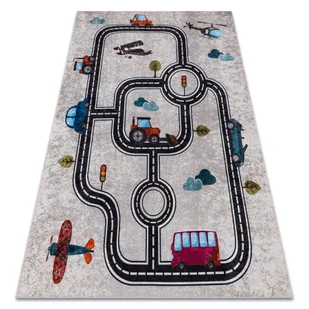 Dywan do prania JUNIOR 52242.801 Miasto, uliczki dla dzieci, antypoślizgowy - beż / czarny beżowy 160x220 cm - Dywany dla dzieci - miniaturka - grafika 1