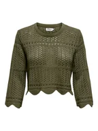 Swetry damskie - ONLY Sweter w kolorze khaki - miniaturka - grafika 1