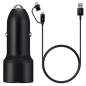 Ładowarki samochodowe - Samsung Zasilacz samochodowy EP-L1100 2x USB s funkcí rychlonabíjení 15W EP-L1100WBEGEU) Czarny - miniaturka - grafika 1