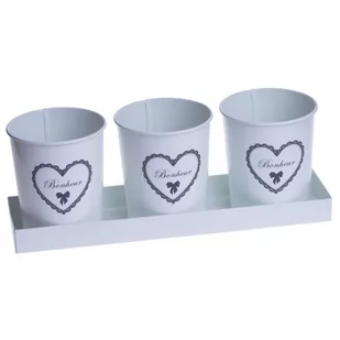 Komplet doniczek na zioła DUWEN Bonjo, biały, 10x28,5 cm - Donice - miniaturka - grafika 1