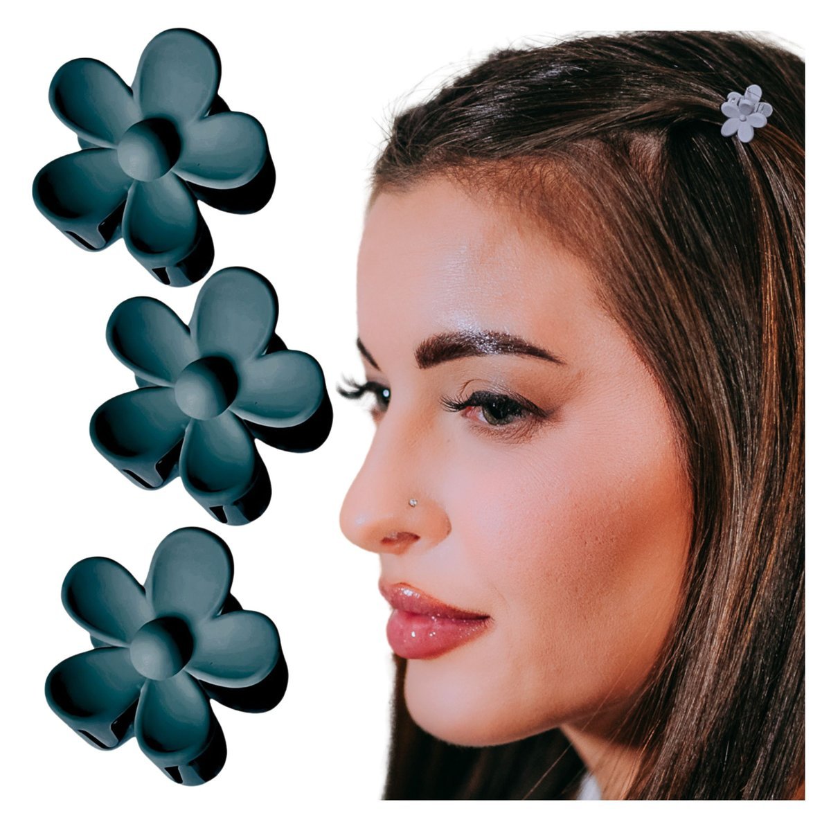 Klamra do Włosów Zielone Zestaw 10 Sztuk mini kwiat spinki Lekkie i Wygodne