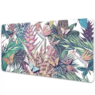 Mata na biurko Kwiaty i motyle 90x45 cm - Podkładki na biurko - miniaturka - grafika 1