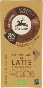 Fair Trade ALCE NERO CZEKOLADA MLECZNA Z ORZECHAMI BIO 100 g - Zdrowa żywność - miniaturka - grafika 2