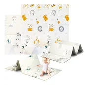 Maty piankowe - Dwustronna składana kolorowa edukacyjna piankowa mata dziecięca XXL 180x200 cm - zwierzątka - miniaturka - grafika 1