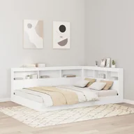 Łóżka - vidaXL Łóżko z półką Białe 160x200 cm Drewno inżynieryjne - miniaturka - grafika 1