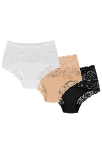 Wol-Bar teri 3-pak beżowy-biały-czarny 2xl majtki figi - Majtki damskie - miniaturka - grafika 1