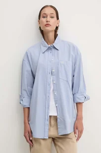 Guess Jeans koszula bawełniana damska kolor niebieski relaxed z kołnierzykiem klasycznym W4YH22 WGCF1 - Koszule damskie - miniaturka - grafika 1