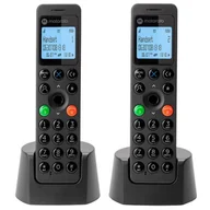 Telefony stacjonarne - MOTOROLA DOT202 Duo DECT Czarny - miniaturka - grafika 1
