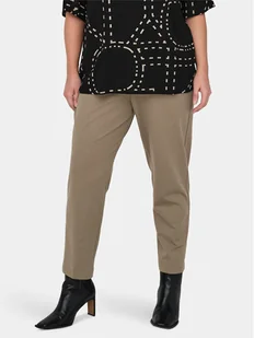 ONLY Carmakoma Chinosy Peach 15312306 Brązowy Slim Fit - Spodnie damskie - miniaturka - grafika 1