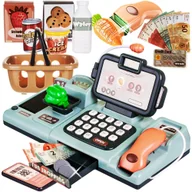 Zabawy w naśladowanie dorosłych - Kasa Fiskalna Sklepowa Dla Dzieci Sklep Interaktywna Skaner Kalkulator Światło + Dźwięk - miniaturka - grafika 1