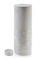 Świeczniki - ŚWIECA LAMPION WALEC 120X360 DIAMENT BIAŁY PORCELANA - miniaturka - grafika 1