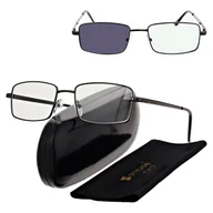 Okulary korekcyjne, oprawki, szkła - Plusy +2.00 Fotochromowe okulary do czytania z flexami ST342 czarne - miniaturka - grafika 1
