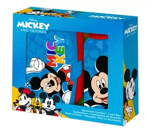 Kids Euroswan, Zestaw Bidon aluminiowy + śniadaniówka Myszka Miki Mickey Mouse - Zestawy naczyń dla dzieci - miniaturka - grafika 1