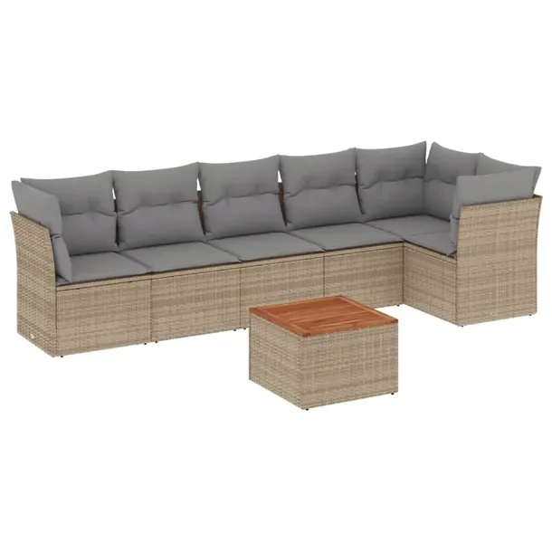 Zestaw wypoczynkowy ogrodowy beżowy, rattan PE, wymiary: 62x62x69 cm, 55x6