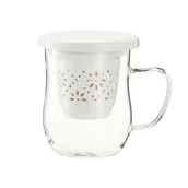 Kubki - Kubek z zaparzaczem szklany 380 ml MON CHERI - miniaturka - grafika 1